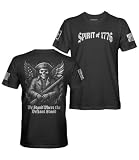 Spirit of 1776 American Patriot Men's T-Shirt (Black Shirt, XL)