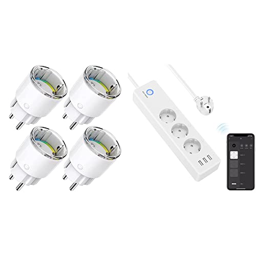 Usmart Kleinste Alexa Steckdose Zubehör Smart Plug App Fernbedienung & Smart WLAN Steckdosenleiste mit 3 AC-Steckdose und 3 USB Ports,Separat Gesteuert Schalter mit Mehrfachsteckdose