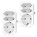 benon 2er Set Mehrfachstecker Weiß - Steckdosen-Adapter mit Kindersicherung - Doppelstecker 3680W - 3-Fach Multistecker - 2 Euro und 1 Schuko Mehrfachsteckdose - Schutzkontaktsteckdose