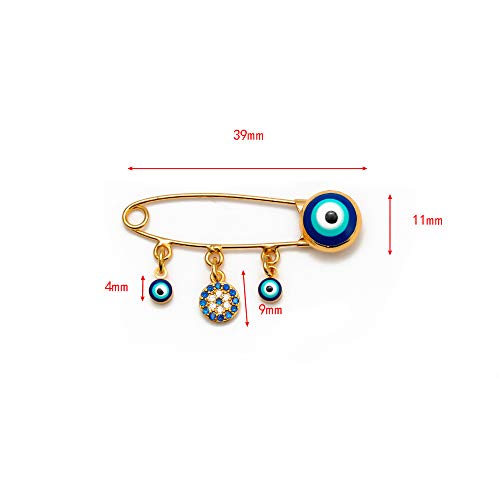 Turkey Evil Eye Brooch Pins Blue Lucky Eyeball Hands Brooch Charm Ethnic Microinlay Tiny Lapel Pin Brooches Jewelry for Men Women Vaction Gift-D2