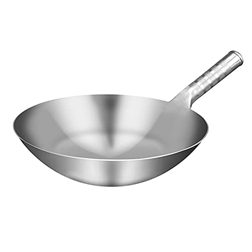 Wok grande de acero inoxidable 430, 36 cm miniatura 1