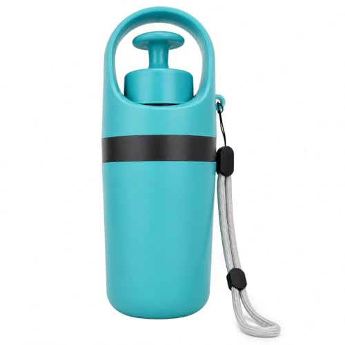 Portable Dog Poop Scooper with Handle One-Hand Pet Waste Picker Compact Travel Cleanup Tool Blue