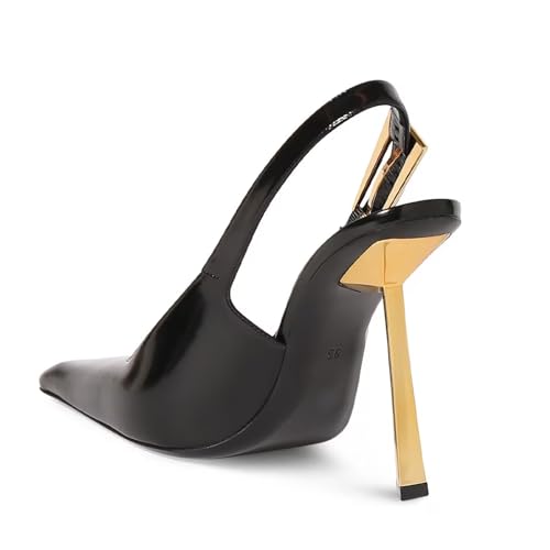 Image of YIYA Slingback Heels Pumps Shoes for Women with Buckle Strap Slip On Closed Pointed Toe Stiletto High Heel Wedding Party Casual Dress Backless Mules Sandals
