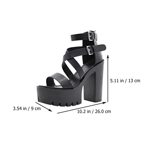 Eringogo Platform Sandals Platform Heels Womens Strappy Sandals Ankle Buckle Pumps, Platform Open Toe High Heel Booties With Back Zip Up, Gothic Punk Cross Heeled Shoes Girls Sandals Platform Heels #TOP5