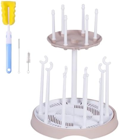 Baby Brush Baby Bottle Drying Rack,Double-Layer Bottle Drying