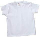 Fruit of the Loom Kinder Original Kurzarm T Shirt (5 6 Jahre) (Weiß)