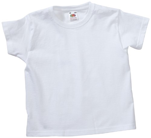 Fruit Of The Loom - Camiseta De Manga Corta Original Niños 9-11 Años Blanco