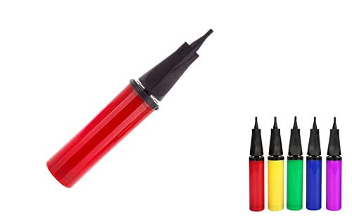 Goldedge 1 x Red Balloon Pump Inflator Balloon Pump Hand for Balloon Arch Kit Confetti Foil Party Balloons Double Action Inflator for Fitness Yoga Ball