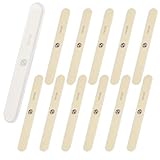 D Nail Files 12-Pack 100/180 Grit Emery Boards for Natural Nails, Double Sided Buffer with Portable Case for Natural & Acrylic Nails, Professional Fingernail Filer Yellow