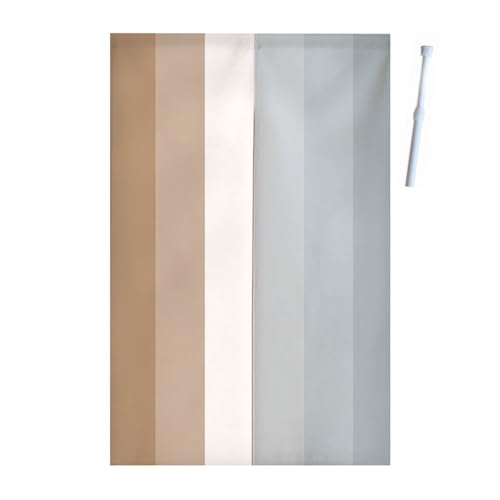 Nnamiiko ドアカーテン 暖簾 のれん 120cm丈 幅80cm おしゃれ 北欧 突っ張り棒カーテン 間仕切り グラデーション 玄関 キッチ 飲食店 出入り口 階段 温泉 旅館 ホテル 廊下ナチュラル 階段 半間のれん 洗濯可能 ML10007