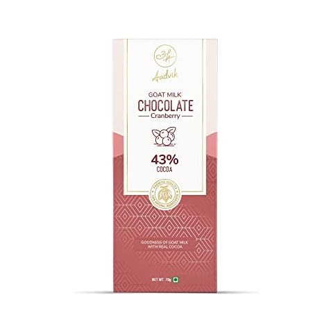 Aadvik Goat Milk Chocolate | Cranberry | 100% Natural & Premium Ingredients | 2.46 Oz Cover