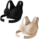 posture support bra, posture bras for women, back support bras 01 Black&Beige XL