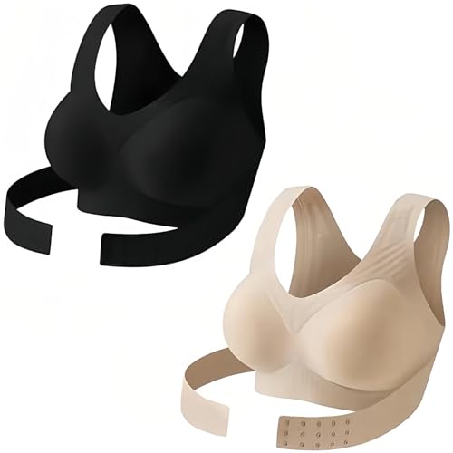 posture support bra posture bras for women back support bras 01 Black&Beige XL