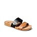 REEF Cushion Vista Womens Fashion Slide Sandal, Vegan Leather Strap, Ultra Soft Cushion Footbed, Black Duo, 10