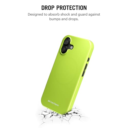 Image of DailyObjects Polycarbonate Enamel Bumper Magsafe Case For iPhone 16 Plus Compatible With Mag-Safe Wireless Charging | Lime Hybrid Magnetic Back Cover