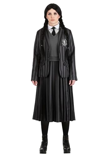 Nevermore Academy Wednesday Addams Costume for Women with Blazer, Shirt,