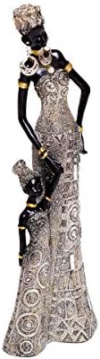 Brillibrum African Figure Mother with Child Africa Women Décor Figurine Style Sculpture Women African Maasai Zulu Himba Accessory Statue Large Accessories Housing Culture Ornament