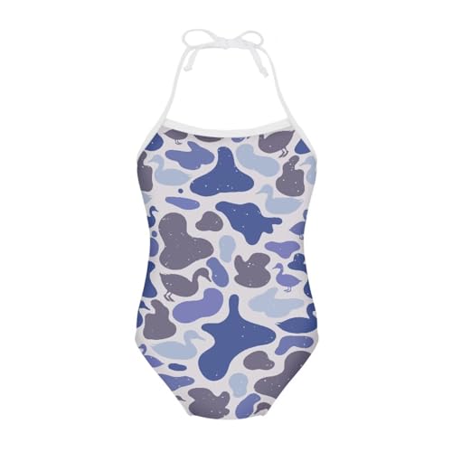 Image of ELEQIN Cartoon Animal Cute Girls One Piece Swimsuit Adjustable Swimwear for 3Y-10Y