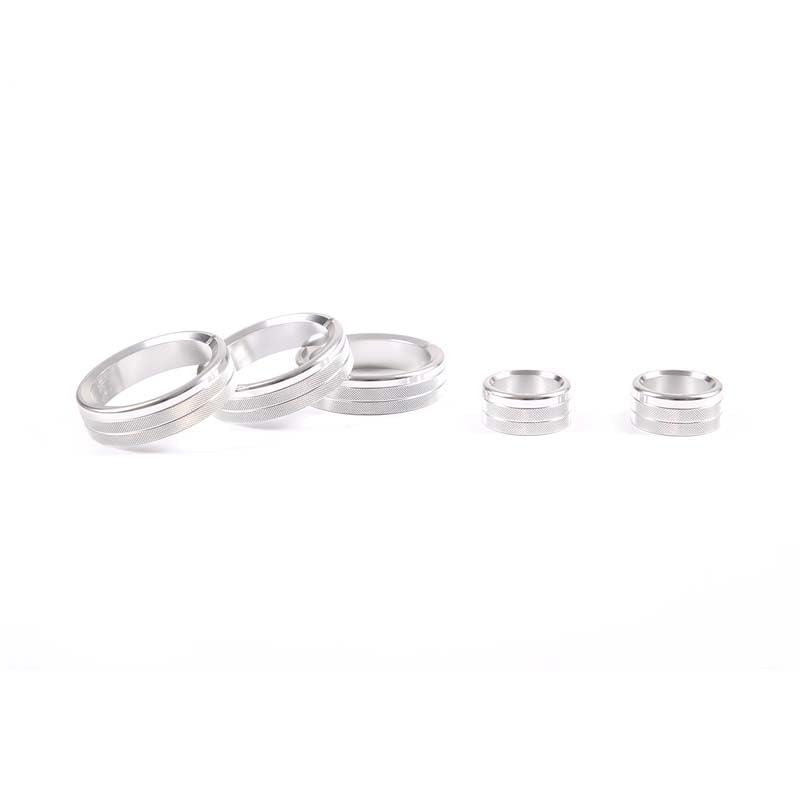 Aluminum Alloy Car Air Conditioner Volume Switch Knob Ring Cover Decoration Trim for Mazda MX-5 2009-2015 Auto Accessories(Silver)