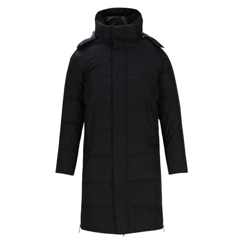Men's Extra Long Parka Winter Coats Solid Hooded Puffer Jacket Heavy Warm Water-resistant Outerwear for Cold Weather