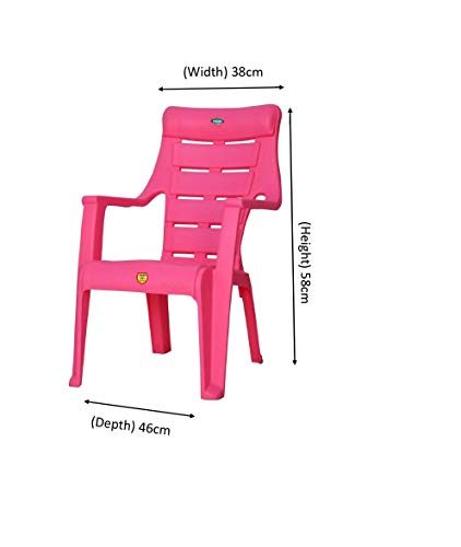 Image of Prima Baby Plastic Chair 125 Modern and Comfortable with Backrest for Study | Play | Desk | Kids with Arms for Home /School /Dining for 2 to 6 Years Age,Pink