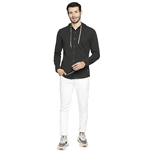 Image of HammerSmith Men's 100% Cotton Long Sleeve Hooded Collar Casual Shirt
