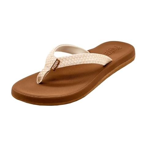Flojos Women's Kay Flip-Flop, Ivory/TAN, 7 Cover