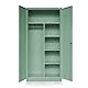 Domator Metallschrank 185 x 90 x 45 cm | Aktenschrank Abschließbar mit Kleiderstange, Pulverbeschichtung | Aufbewahrungsschrank Umkleideschrank Spind Kleiderstange | Pastellgrün