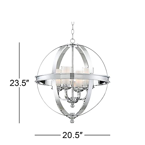 Whencliffe Chrome Orb Pendant Chandelier 20 1/2" Wide Double Clear White Glass 4-Light Fixture For Dining Room House Foyer Kitchen Island Entryway Bedroom Living Room - Possini Euro Design #TOP7