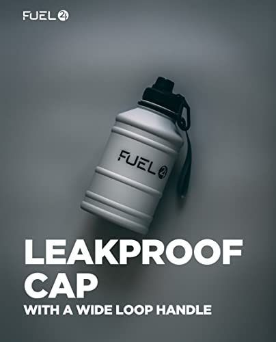Image of Fuel24 1.3L /2.2L Water Bottle Metal - STRONG, Drop & Leakproof BPA free 1L 2L Stainless Steel (2 Litre) - Large Gym Bottles for Men, Sports Water Bottle, Travel, Hiking Water Bottle