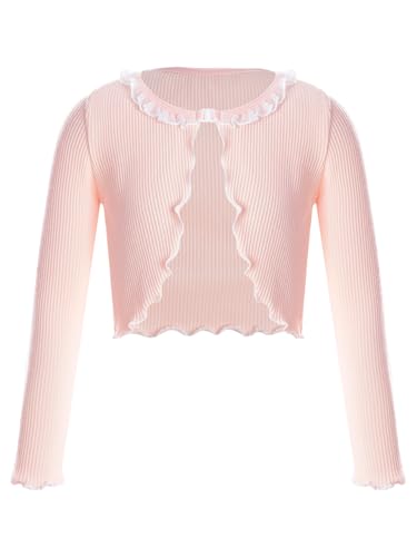 Aislor Kids Girls Dance Wrap Sweater Ballet Tops Warm up Long Sleeve Open Front Ballerina Cardigan Shrug for Leotards