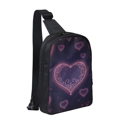 Heart2 Printed Chest Bag Dual Pocket Diagonally Chest Messenger Bag
