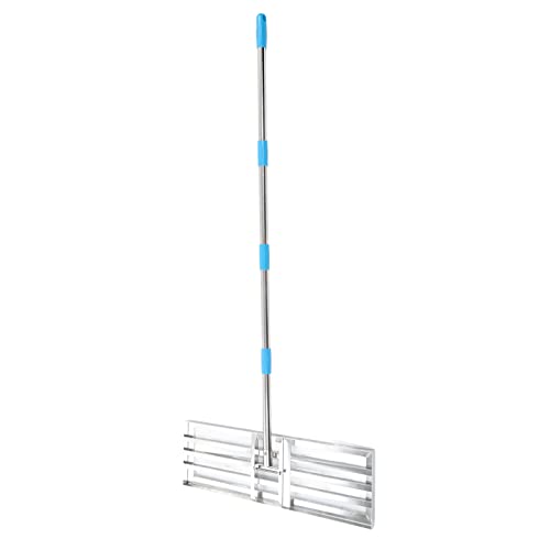 Estink Adjustable Stainless Steel Lawn Rake, Easy to Install Leveling Rake Landscape Tool for Garden Yard, Suitable for Gardens, Courtyards, and Lawns (4 Sections)