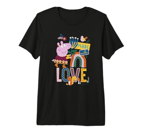 T-shirt Peppa Pig brodé haut de gamme vêtement coton enfant imprimé portrait nature