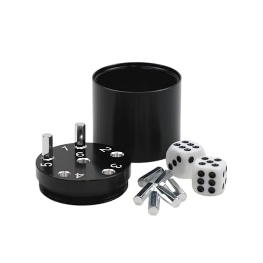 BestSaller 3003 'SUPER SIX' Aluminum 'Sonder Edition', 36 Spielstäbchen & 2 Würfel, schwarz (1 Stück)