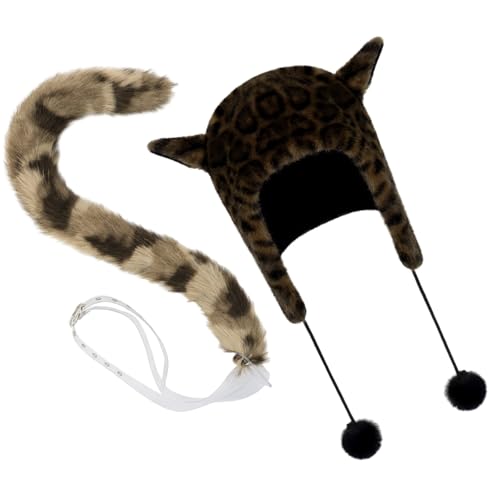 Orejeras de felpa para mujer con orejas de animales para nieve y cosplay 3