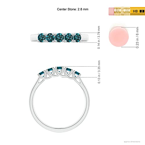 Angara Natural Blue Diamond Wedding Ring for Women | Round Blue Diamond Half Eternity Ring in 14K Solid Gold/Platinum | April Birthday, Anniversary, Gemstone Jewellery Gift4