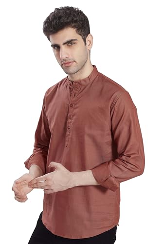 Image of DIVISIVE Men's Slim Fit Full Sleeves Cotton Short Kurta