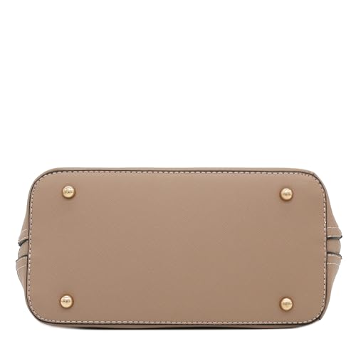 Image of FashionPuzzle Zip-Around Saffiano Classic Dome Satchel