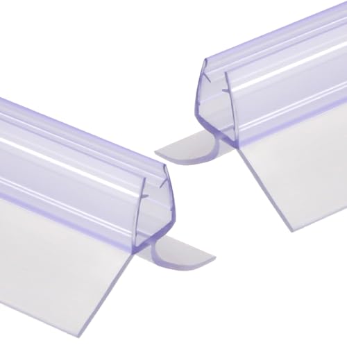 EOXCIIU Bathroom Glass Door Seal Strip 4-6mm 100cm Straight Linear Shower Enclosure Water Seal Strip Simple Installation with Long-Lasting Adhesion 2-piece