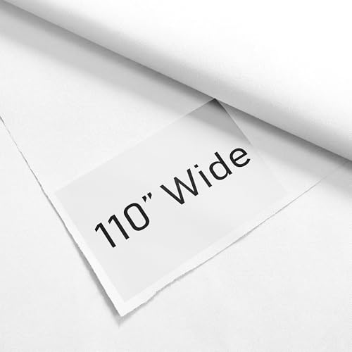 QATAN 110 Inch Wide 100% Blackout Fabric Cut by the Yard - Light Blocking Material for Curtains Windows Blinds - Total Blackout Cloth for Drapery Lining Heat Blocking Window Cover
