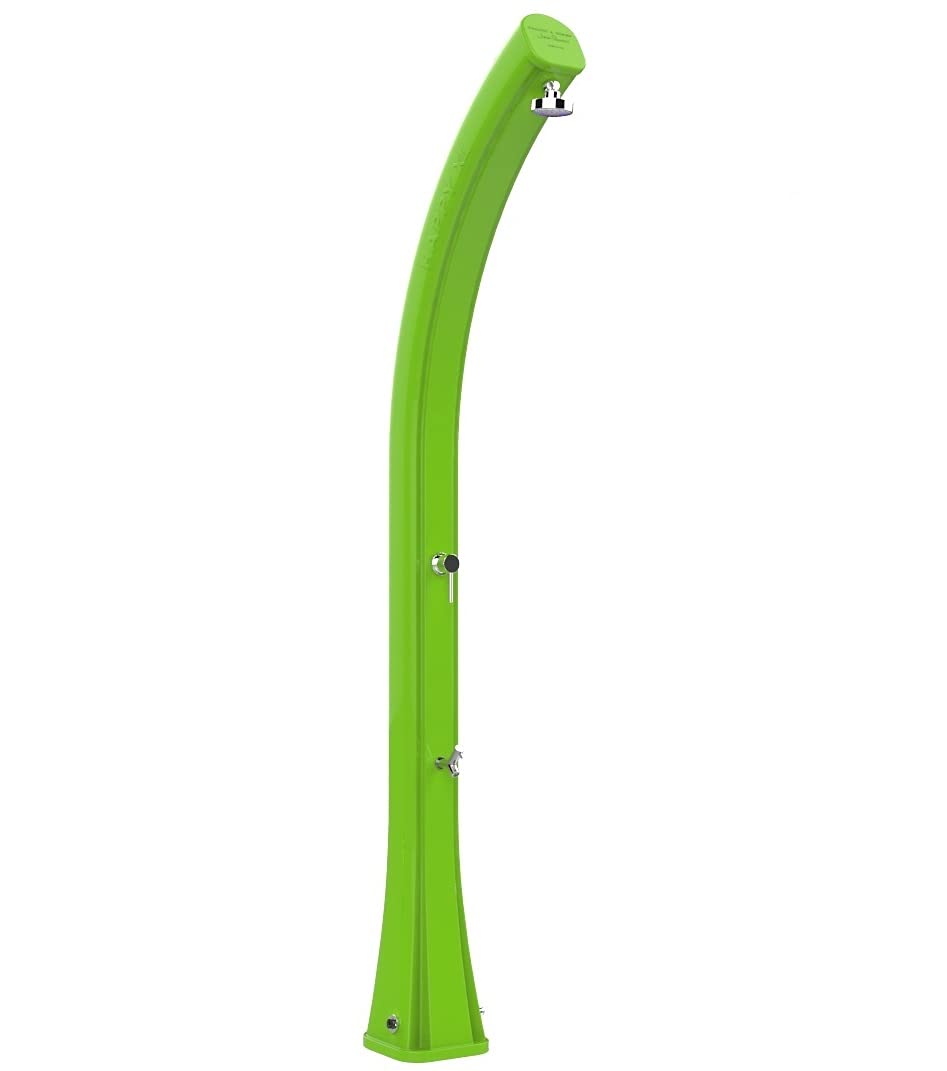 Doccia Solare da Esterno Giardino 35L Miscelatore e Lavapiedi Arkema Happy XL Verde chiaro