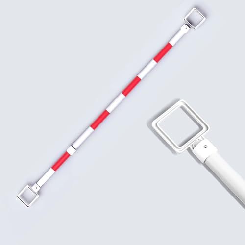 Bolardo de seguridad retráctil reflectante para estacionamiento, con Doble cabezal, Ajustable de 1,2 a 2,0 m (Rojo, cabezal cuadrado).