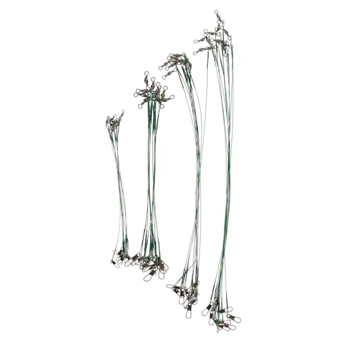 KICHOUSE 40pcs Steel Wire Fishing Leaders Secure Locking for Freshwater/Saltwater Multi-Purpose Gear