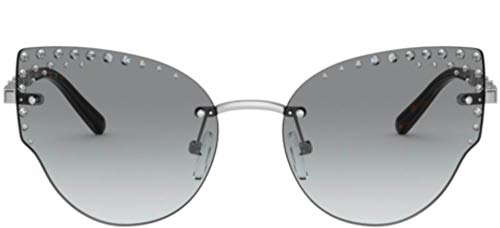 Michael Kors Woman Sunglasses Silver Frame, Grey Gradient Lenses, 57MM - Image 3
