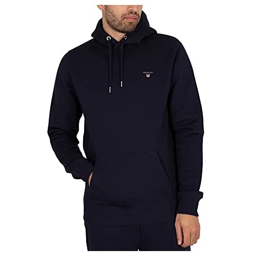 GANT Mäns original sweat huvtröja, Kvällsblå, L