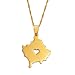 Produktbild WH MaiYY Herz Kosovo Halskette Gold Halskette Kosovo Anhänger Halskette Edelstahl Kette Ethnischen Stil Damen Geschenk Männer