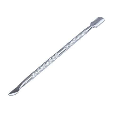 SupplyEU Dual-Ended Stainless Steel Nail Cleaner Cuticle Remover Spoon Pusher Manicure/Pedicure Tool Cover