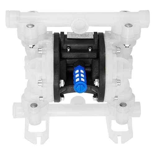 Ölhydraulikpumpe Druckluftbetriebene Doppelmembranpumpe, 1/2-Zoll-Einlass und -Auslass, Polypropylengehäuse, 8,8 GPM und max. 120 PSI, PTFE-Membran, pneumatisch