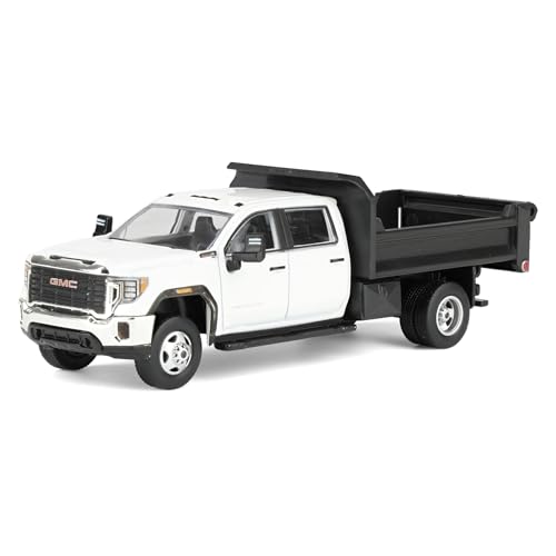 1/64 GMC Sierra 3500HD dump bed diecast metal blanco miniatura 1
